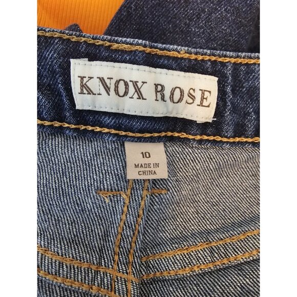 Knox Rose Women's Jeans Size 10 Blue Distressed Side Embroidered Denim Pants - Picture 10 of 12